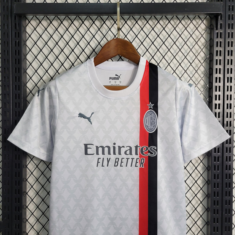 Camisa De Futebol A.C Milan Kit Infantil 23/24 Fora - Shark Store