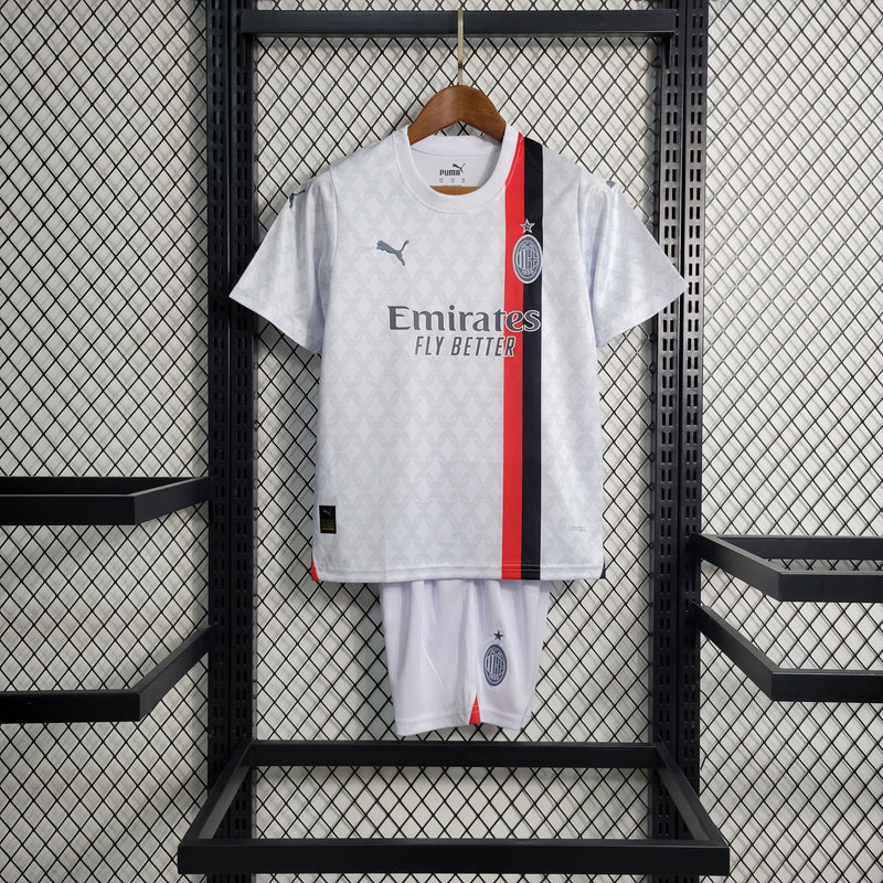 Camisa De Futebol A.C Milan Kit Infantil 23/24 Fora - Shark Store