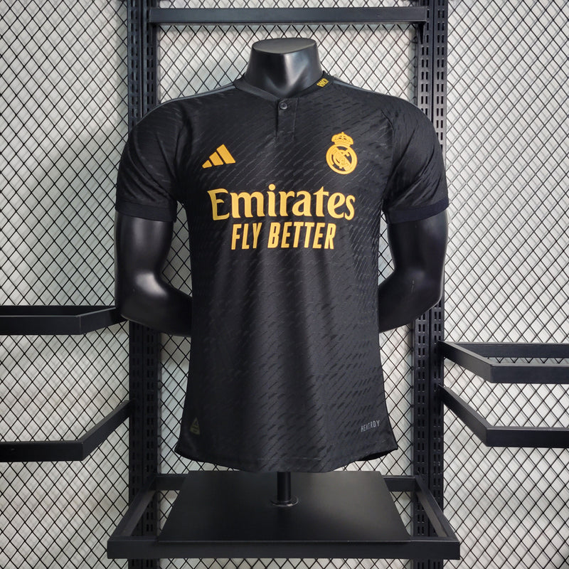 Camisa Real Madrid Away Preta III 23/24 - Versão Jogador Masculina - Shark Store