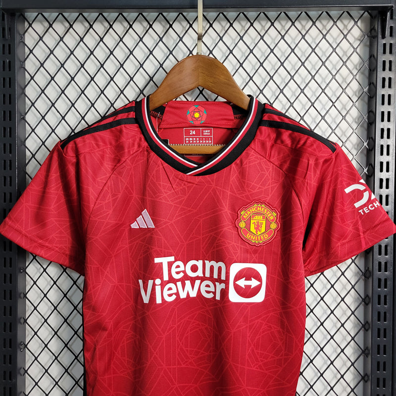 Camisa De Futebol Kit Infantil Manchester United 23/24 - Shark Store