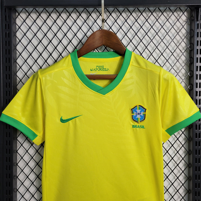 23-24 Camisa De Futebol Brasil Kit Infantil Home - Shark Store