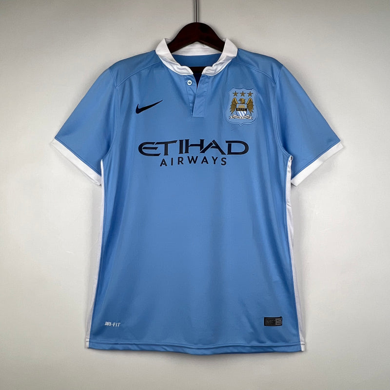 Camisa De Futebol Manchester City Casa Retrô 15/16